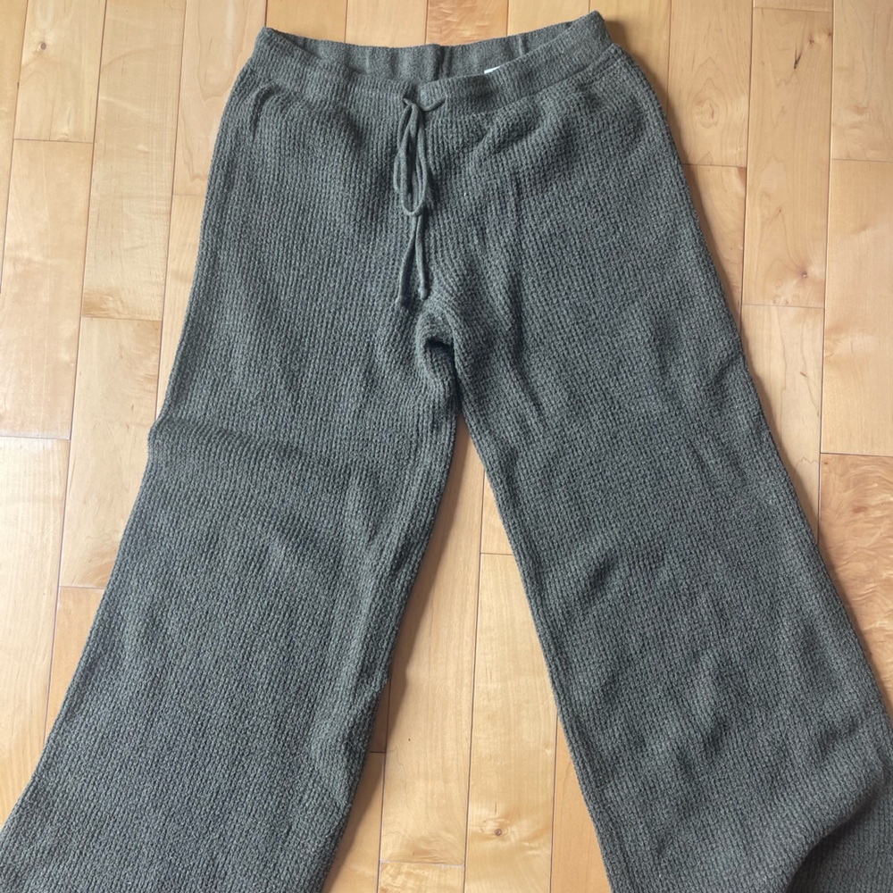 Aerie Olive Knit Lounge Pants